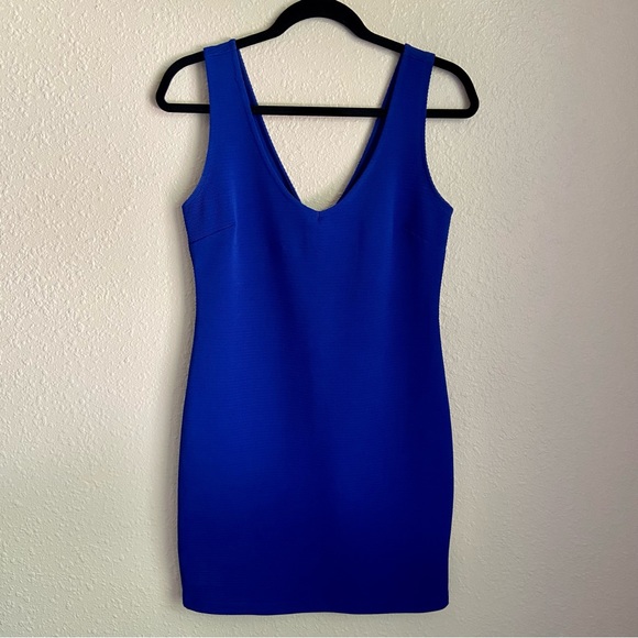 Forever 21 Textured Knit Bodycon Mini Dress Royal Blue size L - Picture 1 of 12